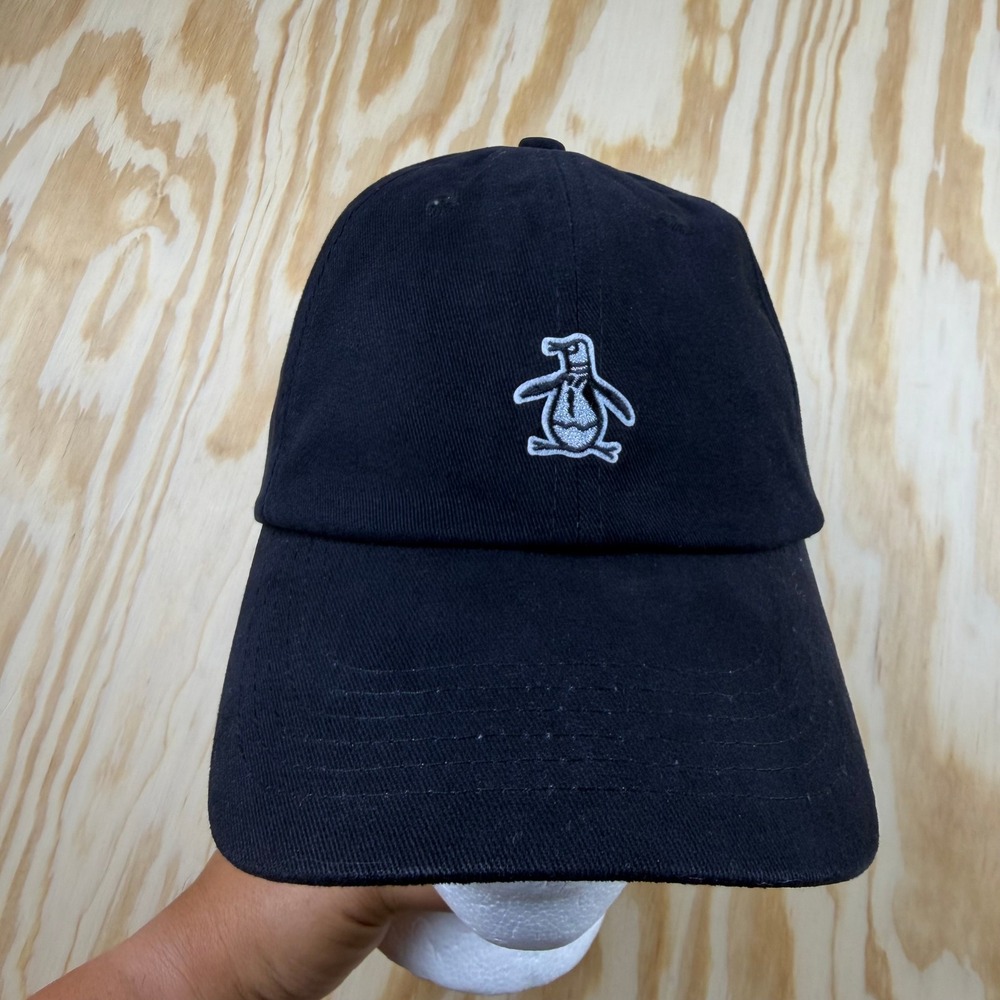 Original Penguin Mens Black Cotton Baseball Cap Pete Logo Dad Hat PG-HT11817AQAM